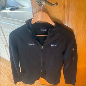 Patagonia Black Fleece Jacket with 'Honest' Embroidery
